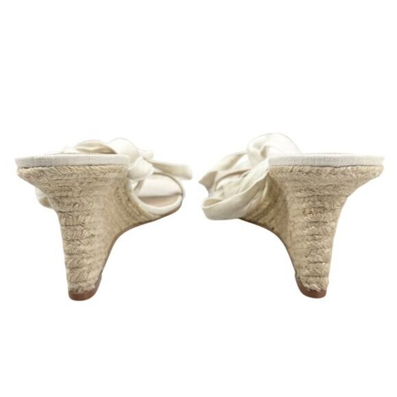 REFORMATION Alessa Lace-Up Linen Espadrilles Sz 10 Cream White - Picture 12 of 14